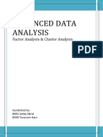 Advanced Data Analysis: Factor Analysis & Cluster Analysis