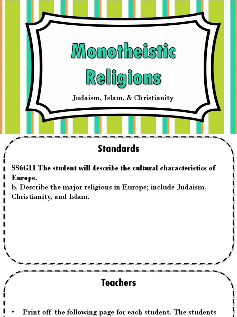 Monotheistic Religions Messiah Monotheism