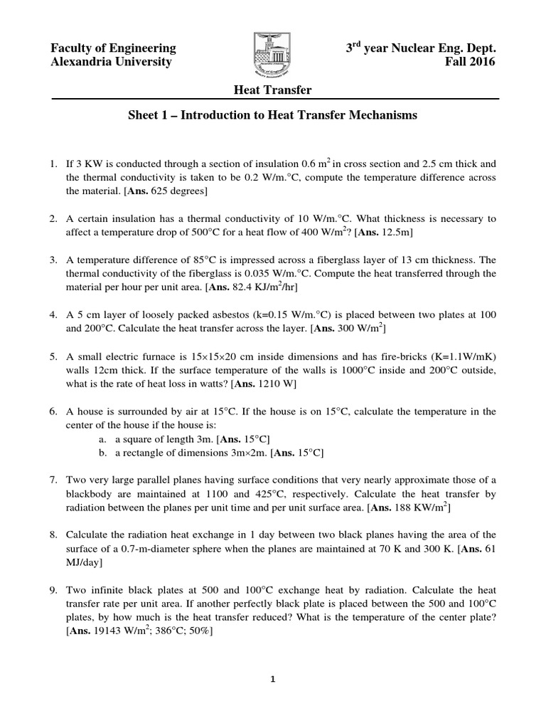 Heat Transfer Calculations and Examples | PDF | Building Insulation ...