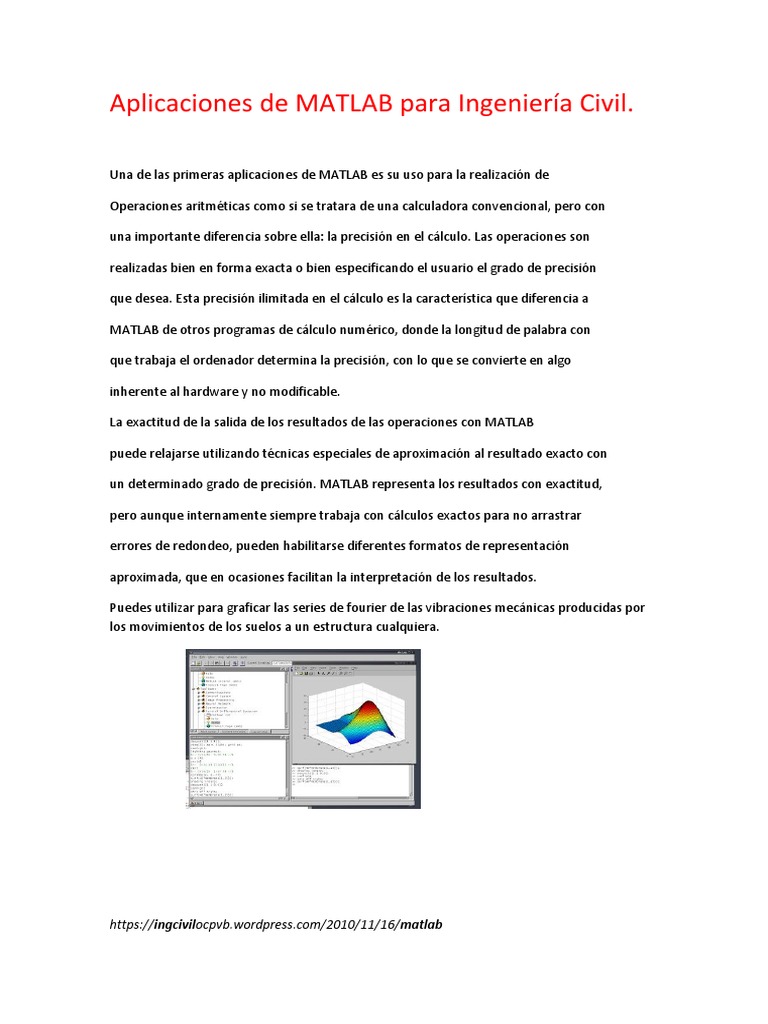 MATLAB en Ingeniería Civil | PDF | Métodos y materiales de enseñanza ...