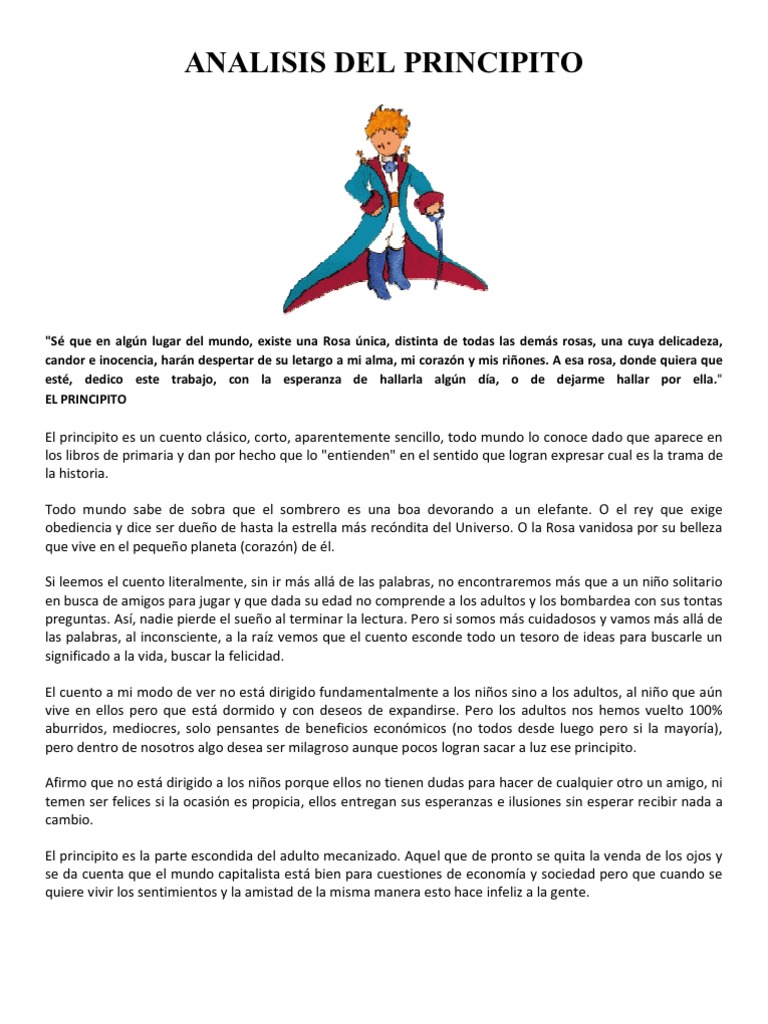 Inicio Desarrollo Y Final Del Principito Un Comienzo Un Desarrollo Y Un Final Okiru Wallpaper