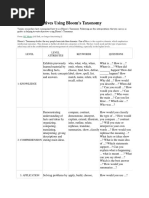 Writing Objectives Using Bloom's Taxonomy