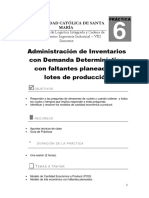 Práctica N°6 - Administración de Inventarios Con Demanda Determinística