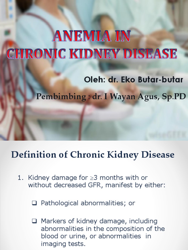 Anemia in CKD PDF Chronic Kidney Disease Anemia