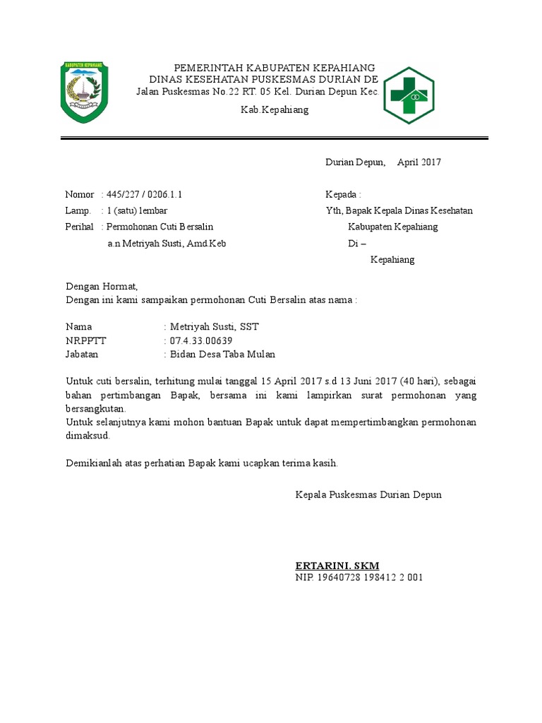 Surat Cuti Metridoc