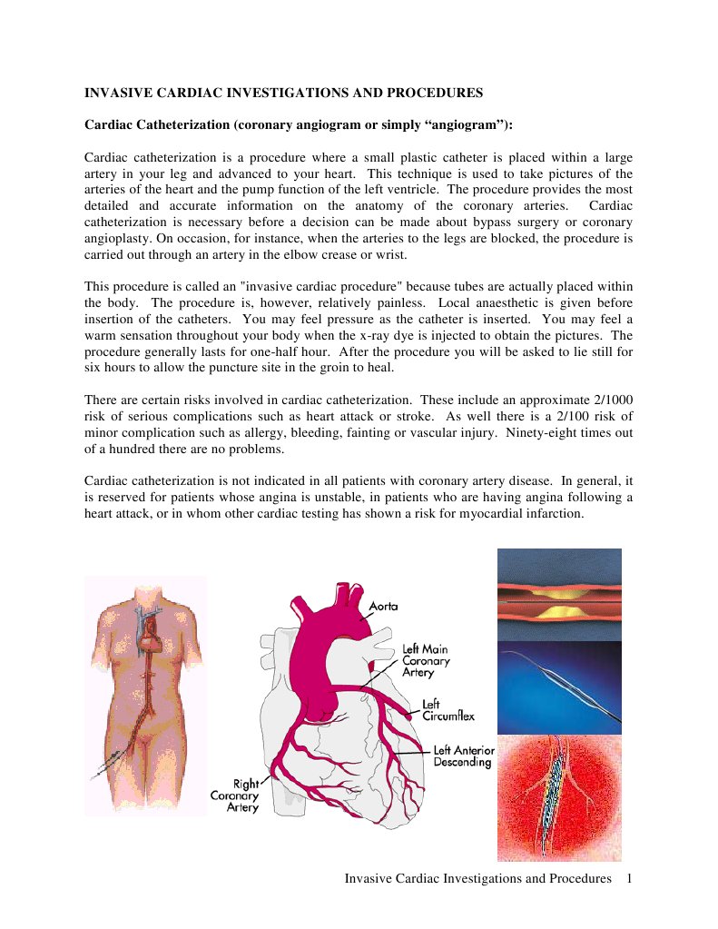 Cardiac Catheterization | PDF | Science & Mathematics