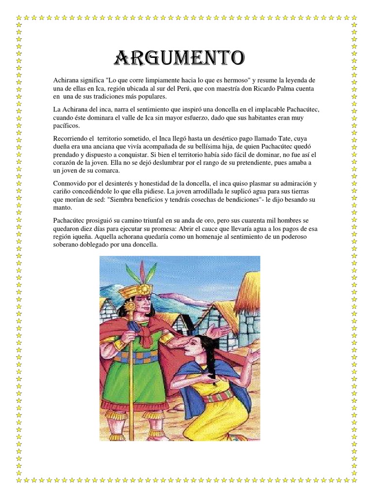 La Achirana del Inca: Leyenda y Personajes | PDF | Imperio Inca | Personas