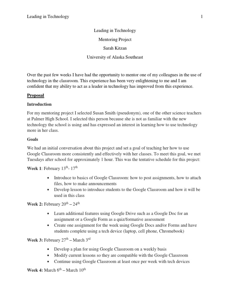 Mentoring Paper For Portfolio | PDF | Mentorship | Classroom