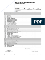 Catatan Pelaksanaan Program Orientasi