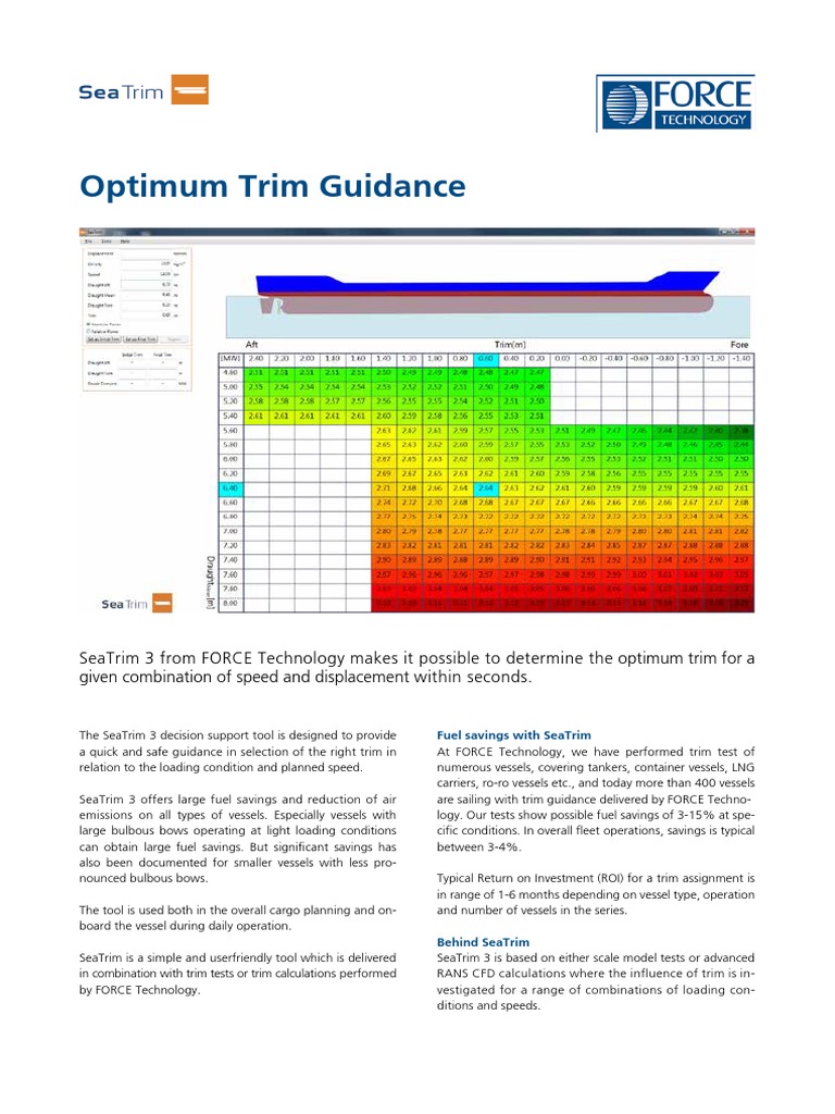 Determine optimum trim for fuel savings with SeaTrim 3 tool | PDF ...