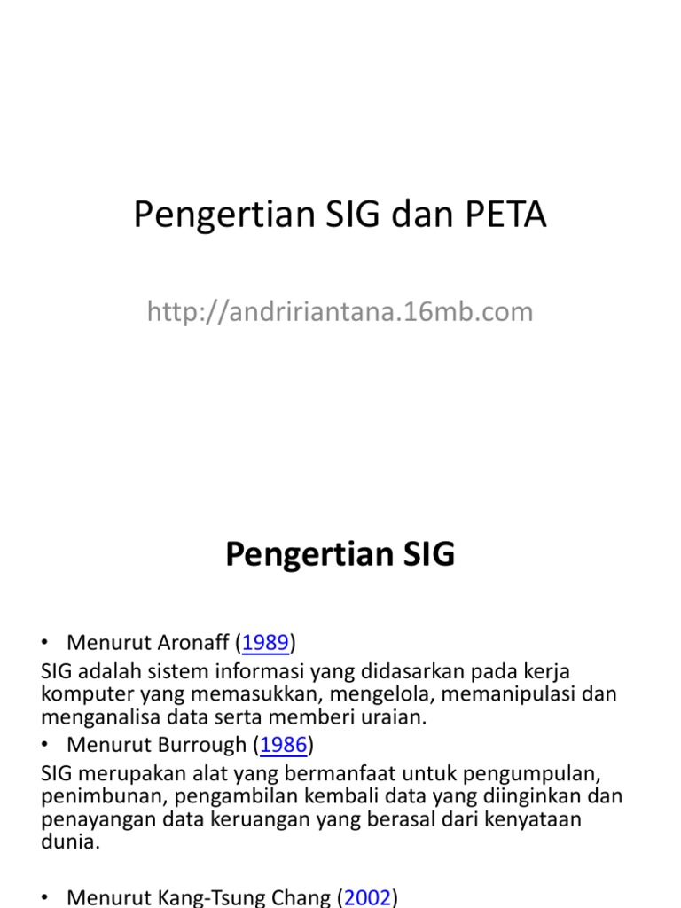 Pengertian dan Komponen SIG | PDF