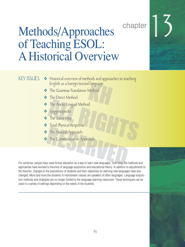 Historical Methods of Teaching ESOL | PDF | Language Education | Second ...