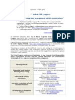 I Virtual CSR Congress-Towards Integrated Management Within Organizations - September 23rd 24th 2010