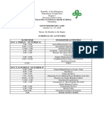 GSP Schedule of Activities
