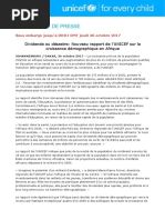 Communiqué de presse Génération 2030 Africa