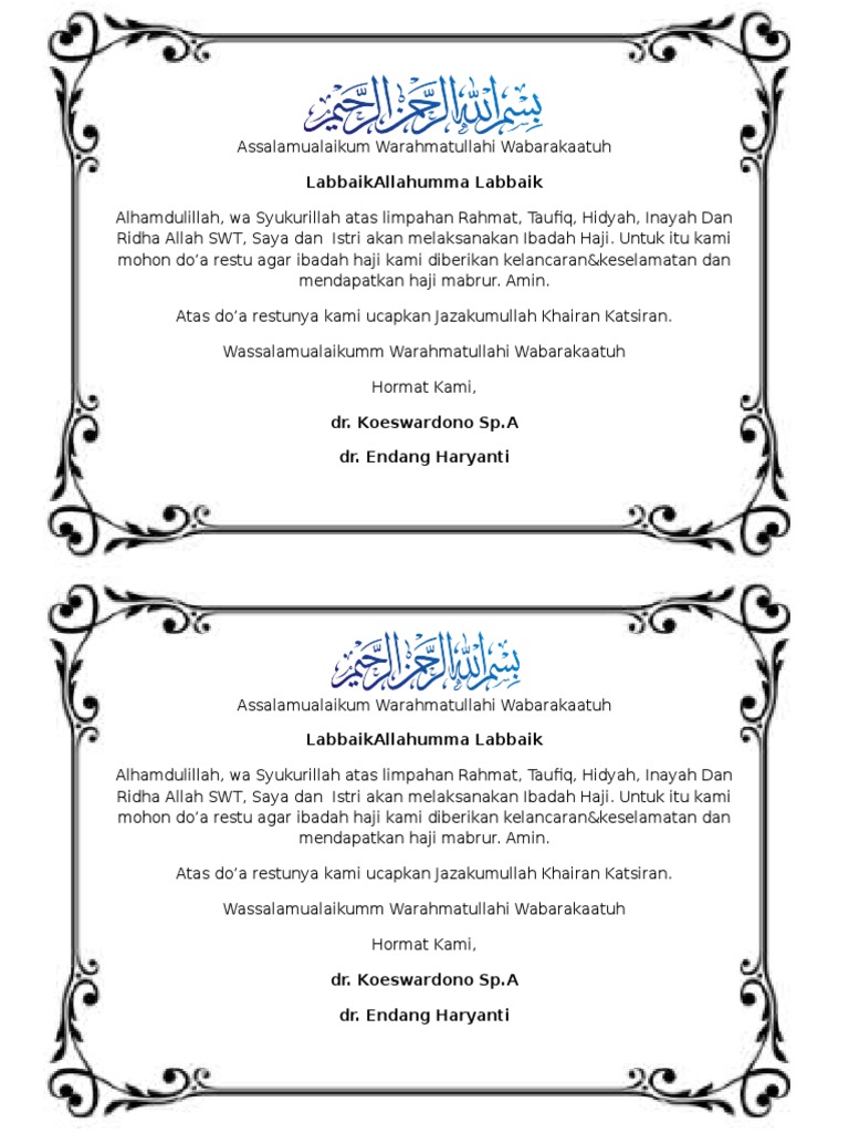 Undangan Syukuran Haji