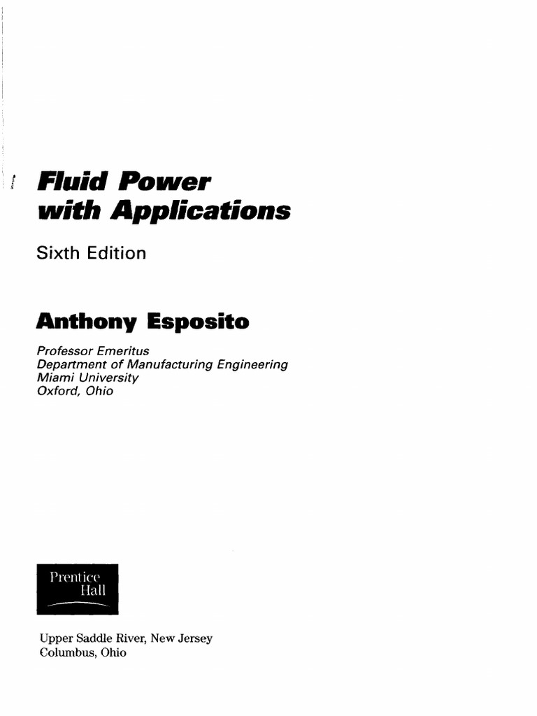 Fluid Power With Applications Anthony Esposito PDF Pneumatics