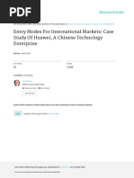 Entry Modes For International Markets Case Study O