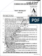 Test Booklet: Do Not Open This Test Booklet Until You Are Asked To Do So