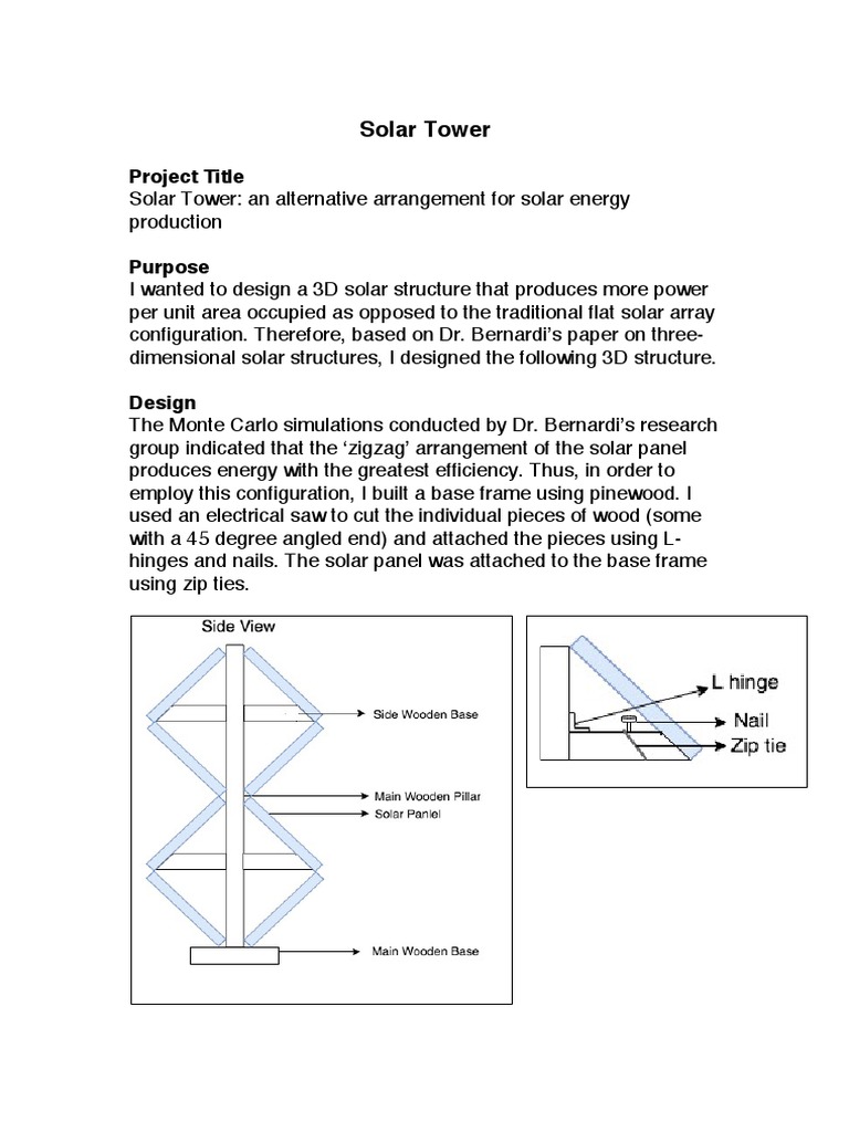 3D Solar Tower Design for Efficiency | PDF