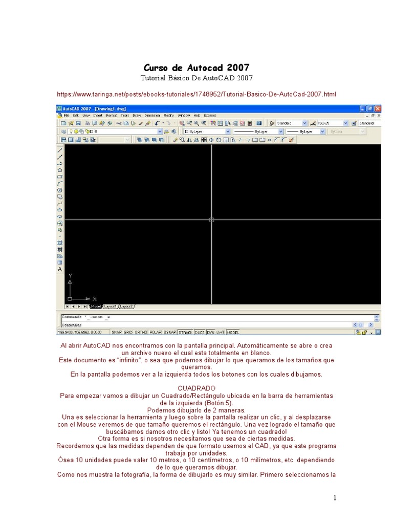 Tutorial Básico de AutoCAD 2007 | PDF | Point and Click | Herramientas