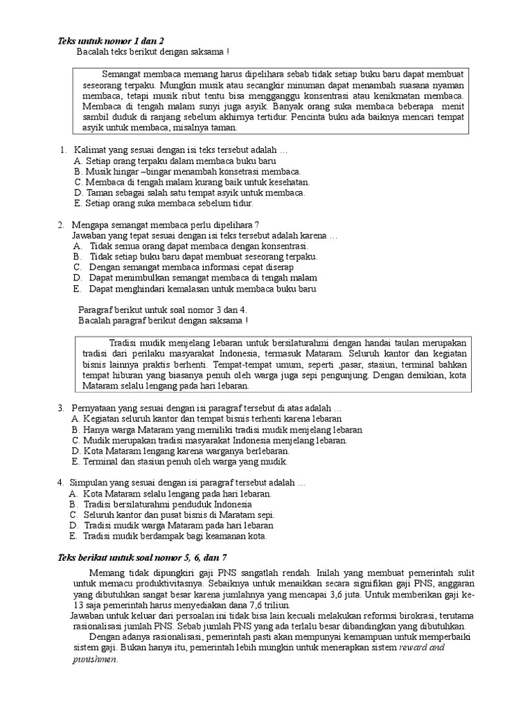 Pernyataan Yang Sesuai Dengan Isi Paragraf Tersebut Adalah Belajar