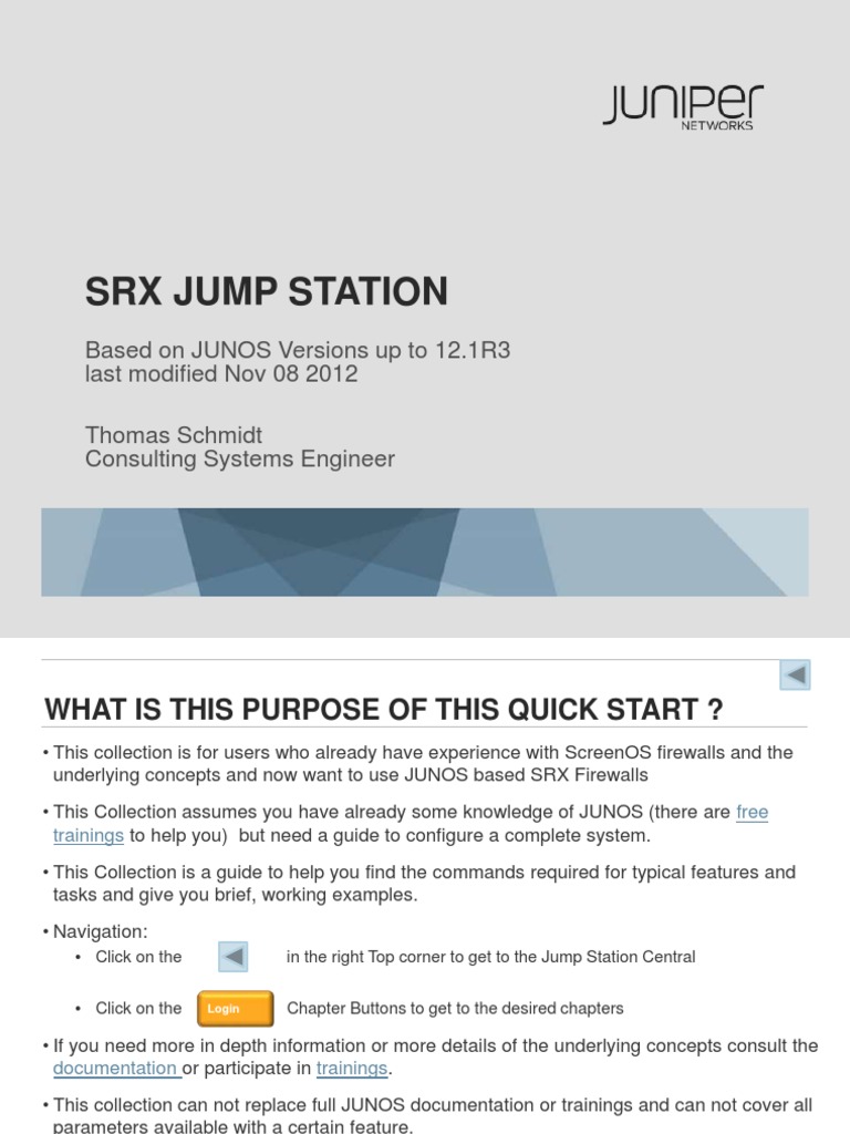 Juniper SRX Quickstart 12.1R3 by Thomas Schmidt | PDF | Command Line ...