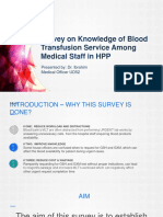 Survey On Knowledge of Blood Transfusion Service Among Medical Staff in HPP