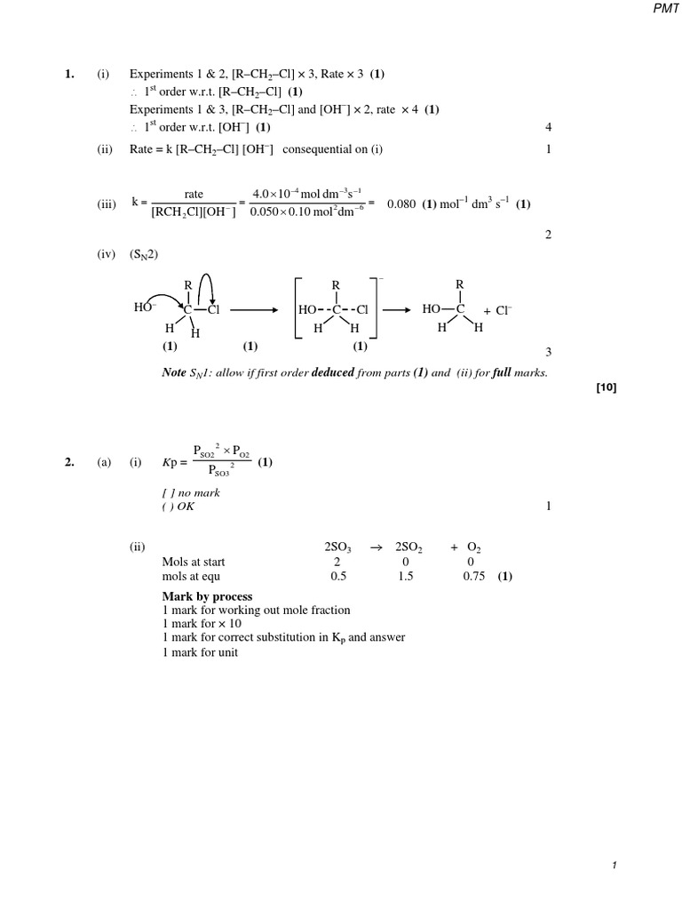 Class 12 Chemical Kinetics Past Papers | PDF | Reaction Rate ...