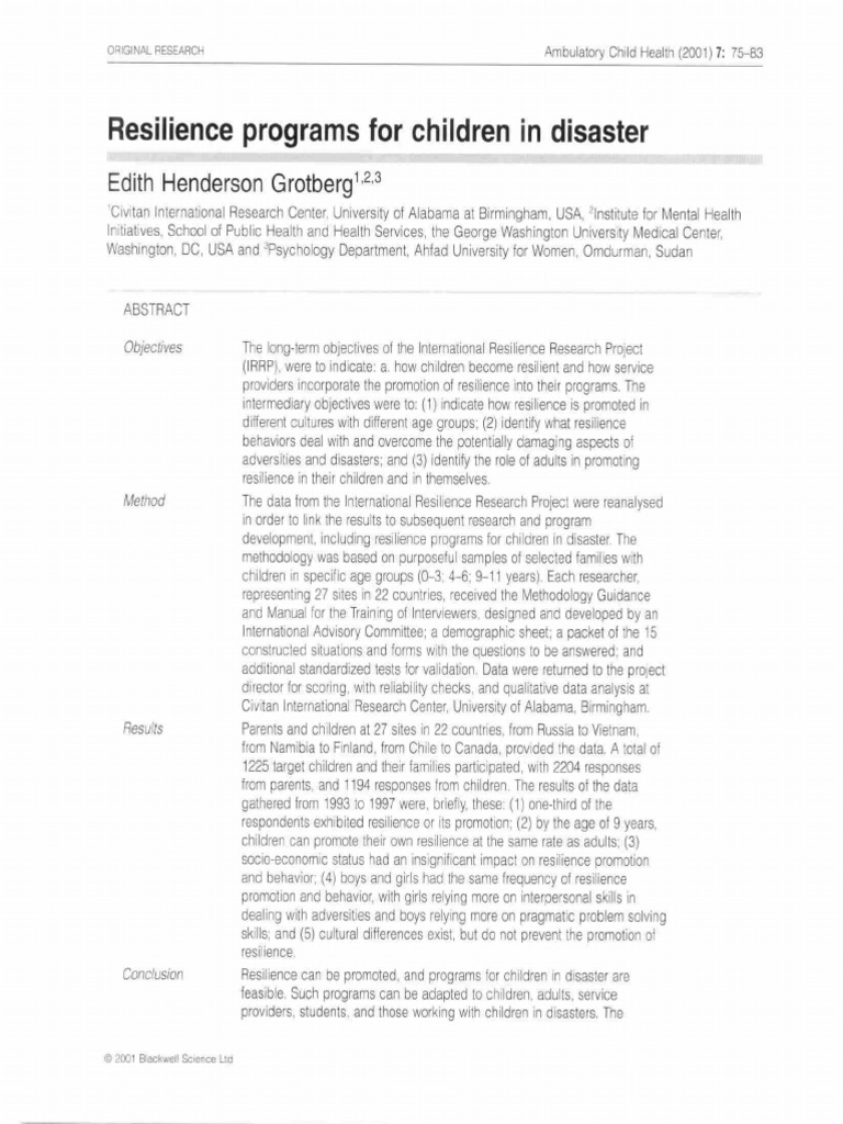 Children Resilience PDF | PDF