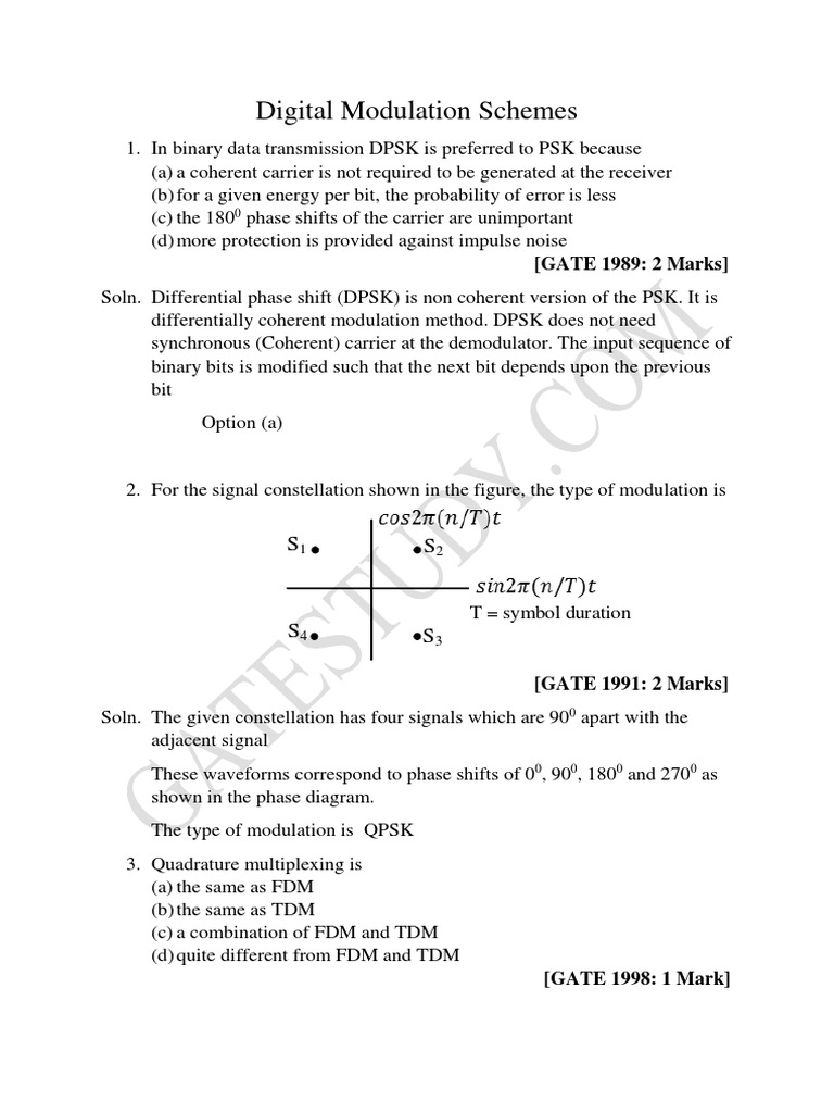 Digital Modulation PDF | PDF | Modulation | Radio Technology