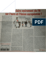 [Rivarol] "Spectaculaire revirement du FN sur l'euro et l'Union Européenne"