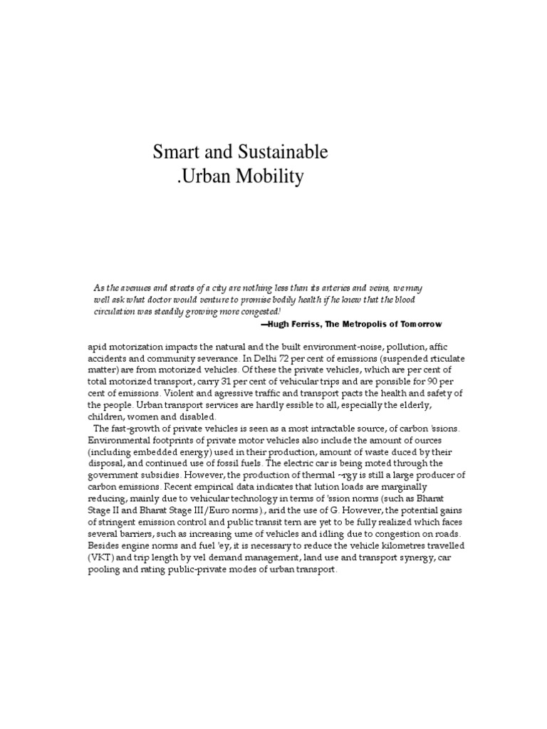 Sustainable Urban Mobility Solutions | PDF | Public Transport | Traffic