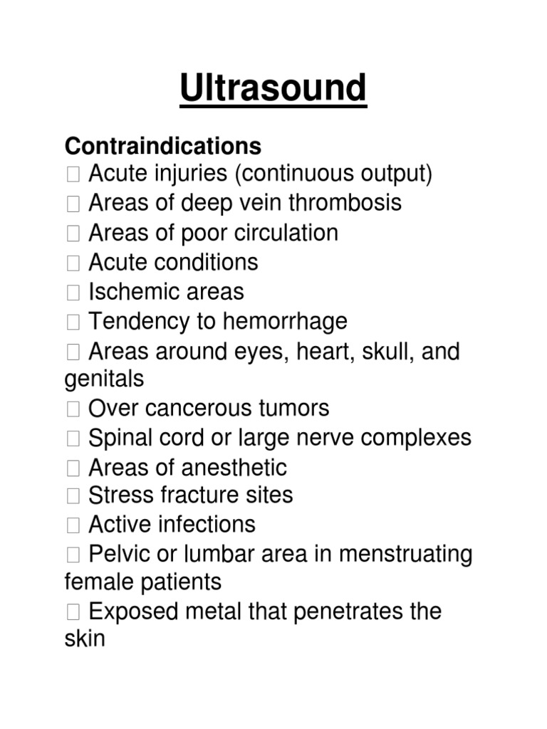 Ultrasound Contraindications PDF