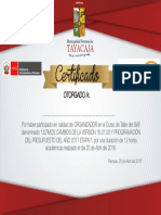 Certificado: Tayacaja