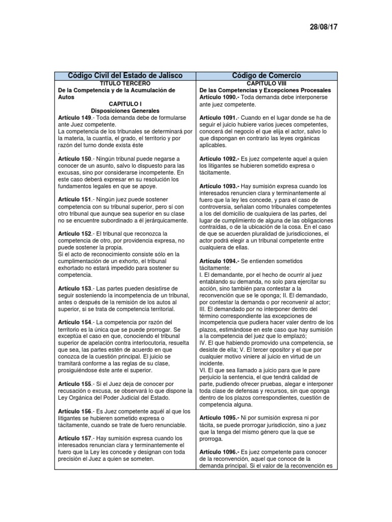 Reglas para La Fijación de Competencia en Materia Civil y Mercantil ...