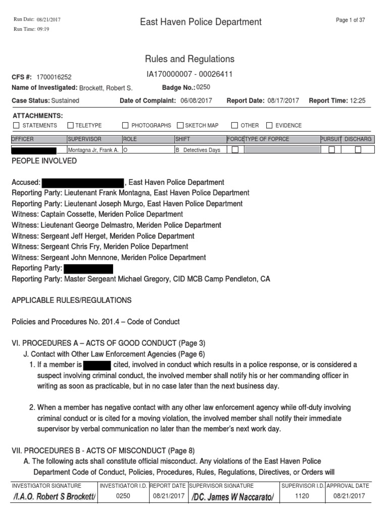 Internal Affairs Investigation | PDF | Police | Identity Document