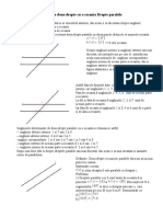 Unghiuri Determinate de Doua Drepte Cu o Secanta Drepte Paralele