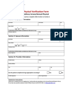 Physical Verification Form: Wellness Screen/Annual Physical