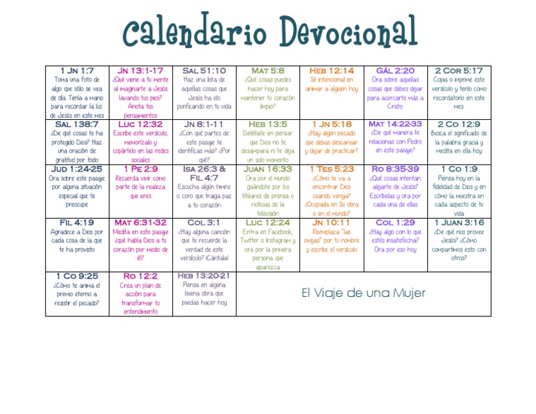 Calendario Devocional Creencia y doctrina cristianas Creencia y