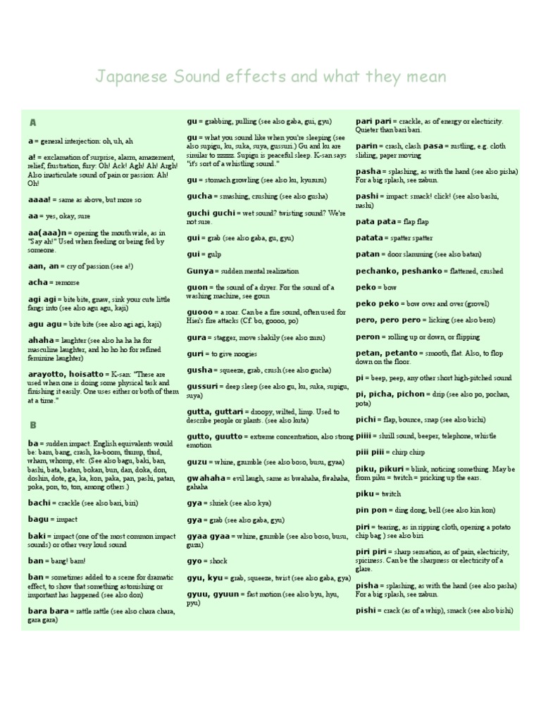 Japanese Sound Effects and What They Mean Nature