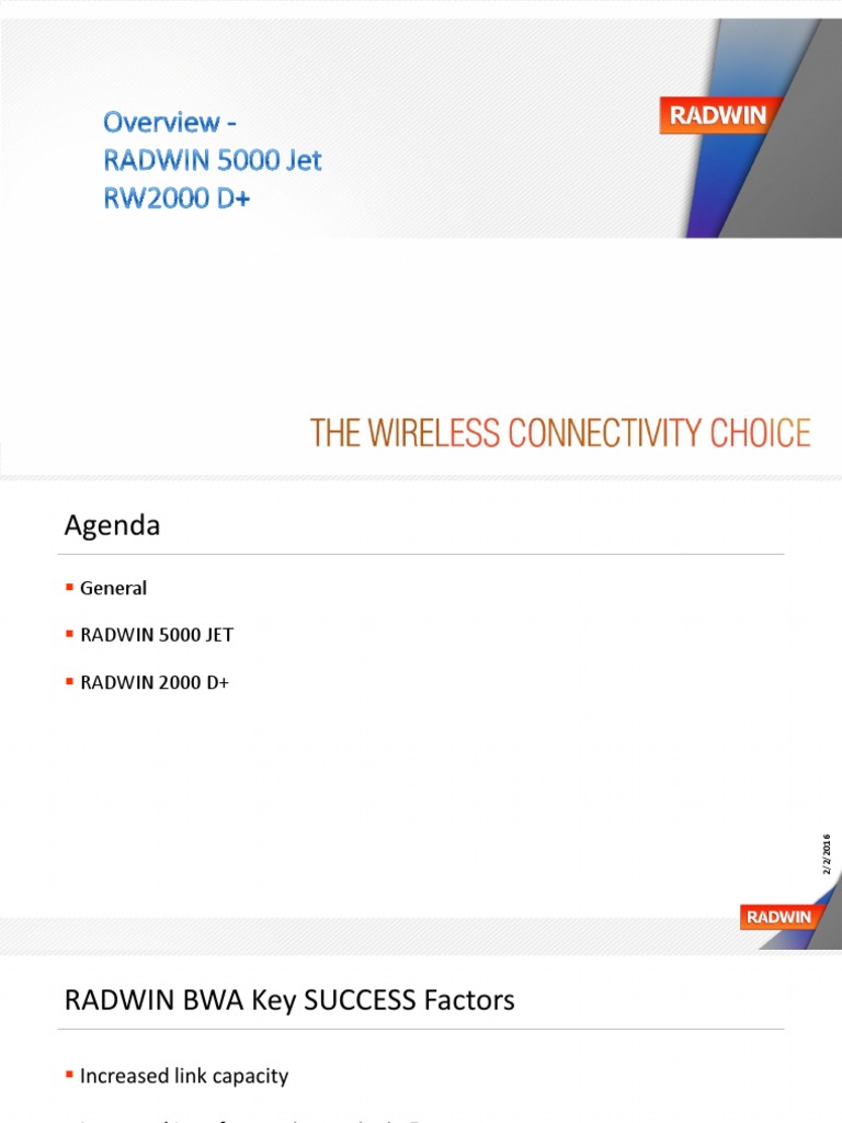 RADWIN 5000 JET Overview and Benefits | PDF | Radius | Cellular Network
