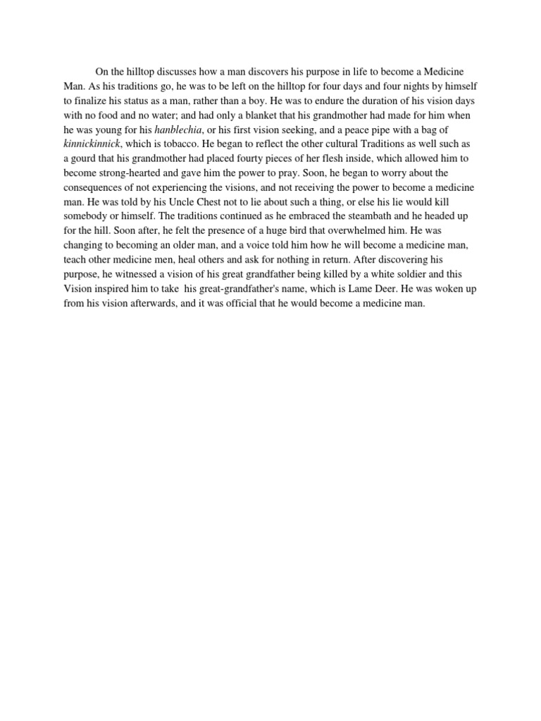 Lame deers story alone on the hilltop essay image