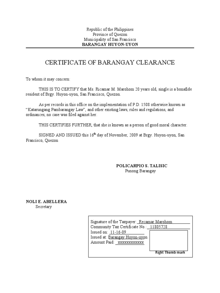 barangay-certificate