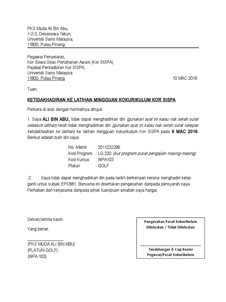 Format Surat Tunjuk Sebab Pdf