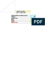 Opportunities For Defect Per Unit Defects Sample Size DPO Dpmo 1000