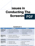 Issues in Conducting Screening for Reading and Writing Difficulties
