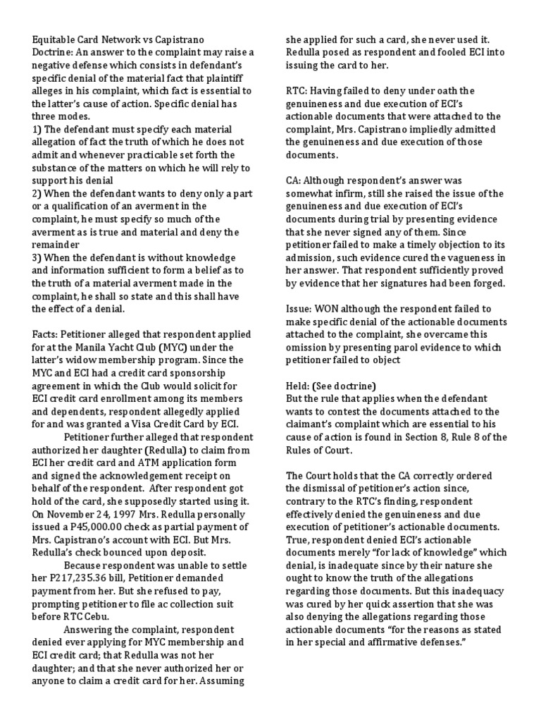Denial of Credit Card Application | PDF | Complaint | Lawsuit