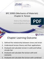 BFC 20903 (Mechanics of Materials) Chapter 6: Torsion: Shahrul Niza Mokhatar Shahruln@uthm - Edu.my