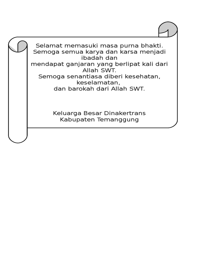Ucapan Selamat Pensiun Purna Bakti  Mind Books